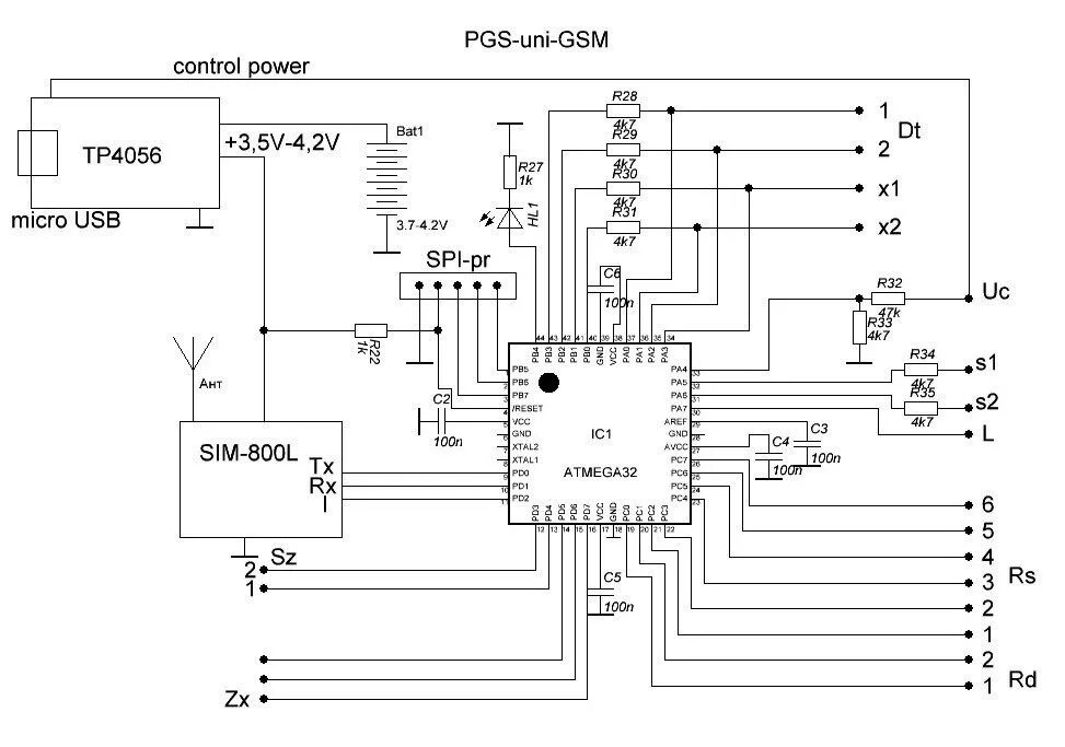 Gsm своими руками. Контроллер схема электрическая принципиальная. GSM модуль схема электрическая принципиальная. Принципиальная схема подключения контроллера. Контроллер на базе ATMEGA 128.