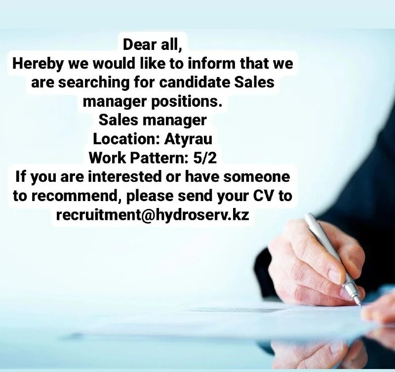 Sales manager position. Sales manager position