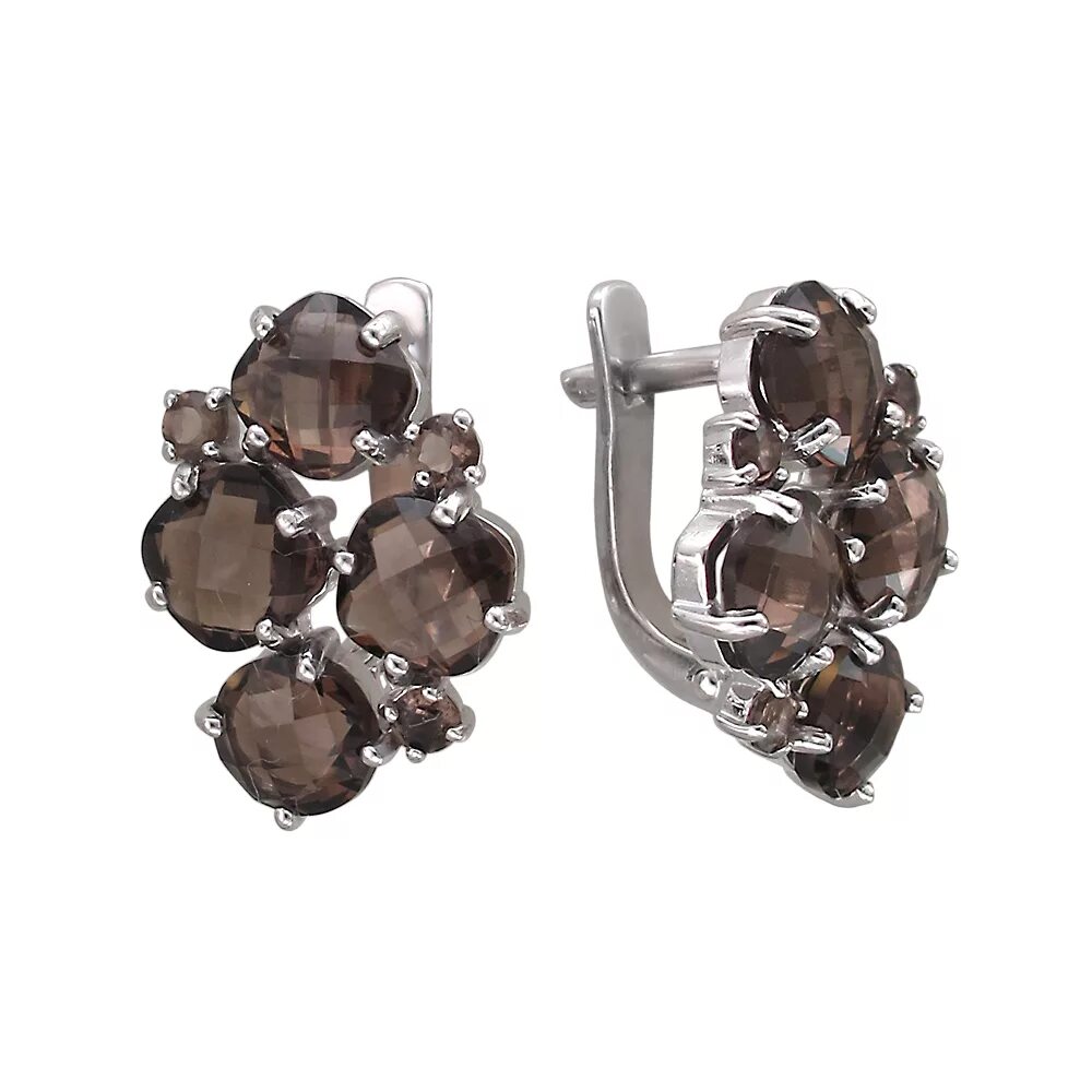 серьги с раухтопазом 585 золотой. алорис серьги с раухтопазами.