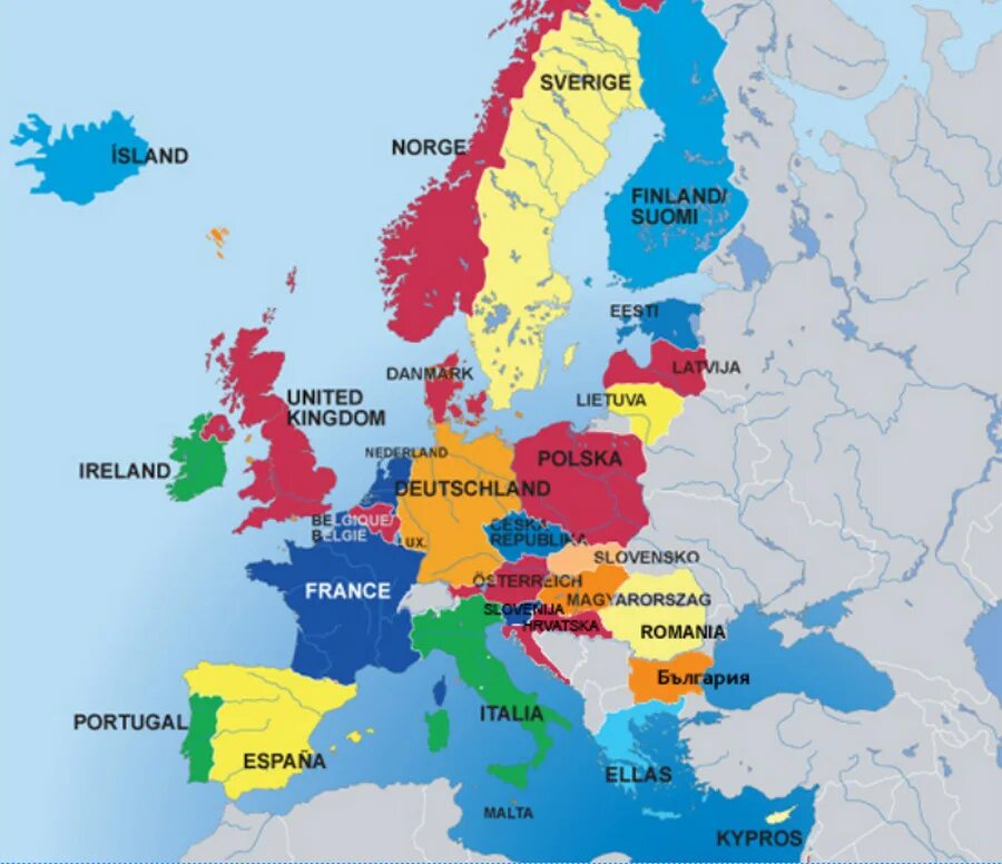Карта Евросоюза. Страны Евросоюза на карте. Ec europa eu