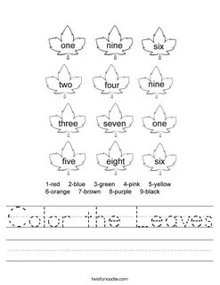 Leaves worksheets