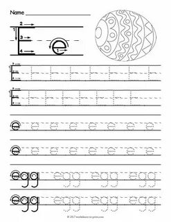 Letter e worksheets for kids