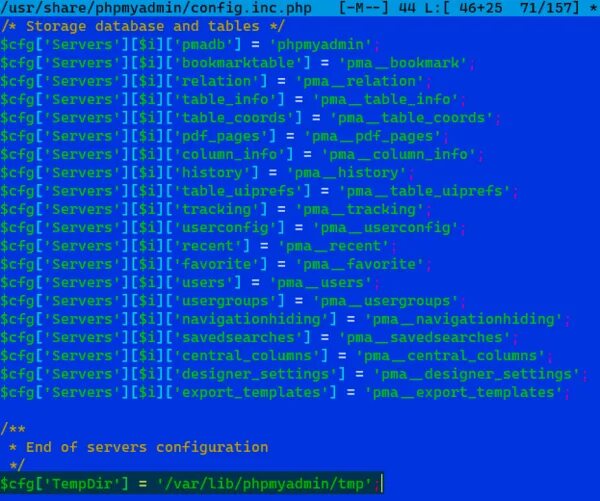 Etc phpmyadmin config inc php