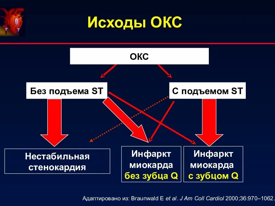 Коронарный синдром с подъемом сегмента st. Патогенез инфаркта миокарда без подъема сегмента st. исходы острого коронарного синдрома. окс с подъемом и без подъема ст. исходы окс без подъема сегмента st.