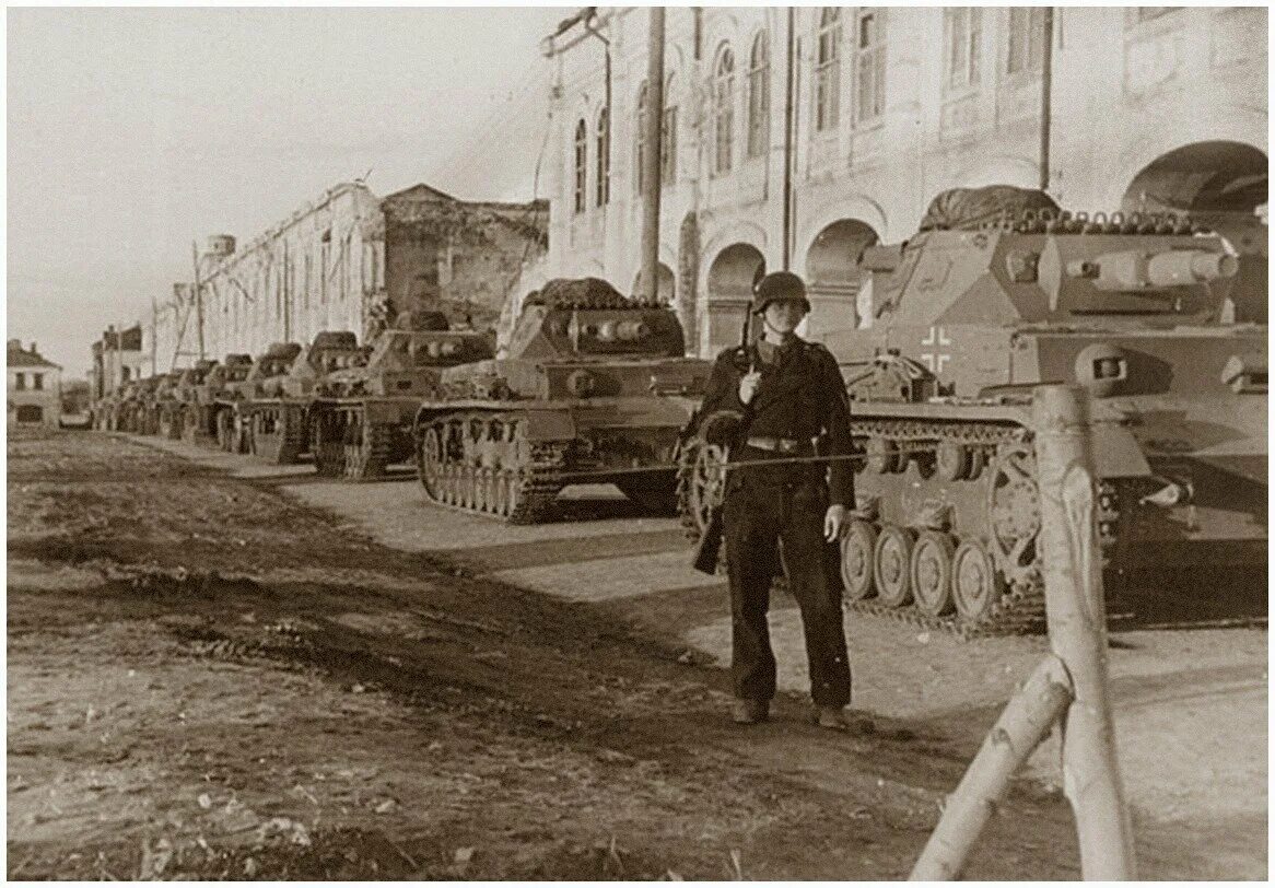 Artillery of the Red Army on the street taken Budapest. February 1945. 2022 Перв