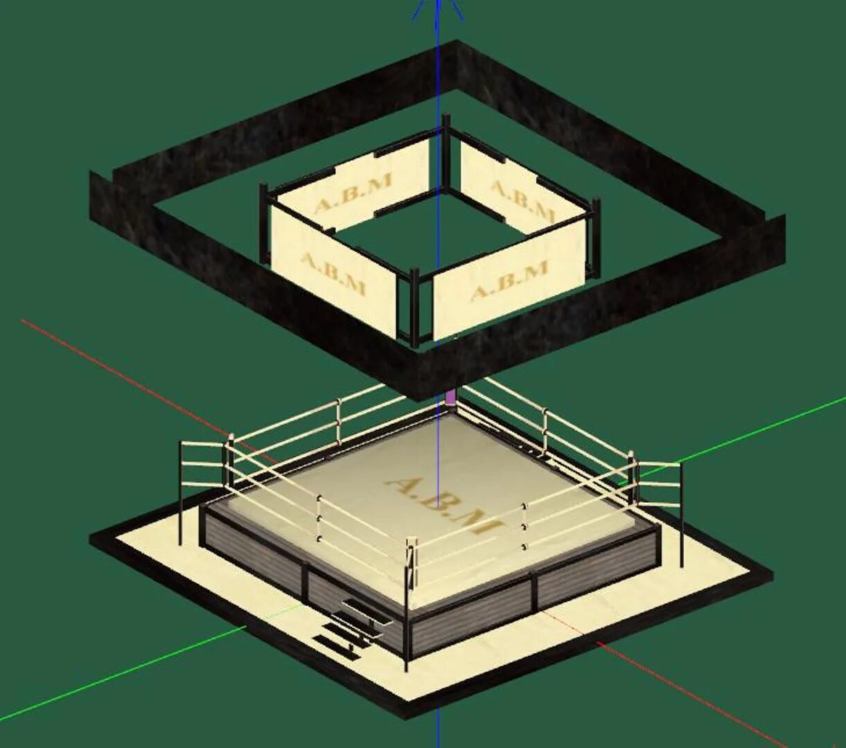 Ринг макет. Бокс 3d модель. 3д модель ринга для бокса. Ринг макеты крытые.