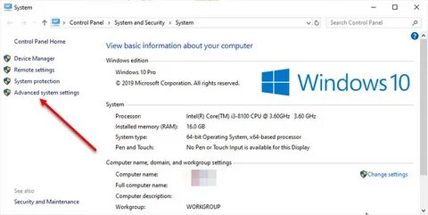 Advanced system settings