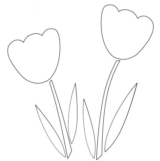Трафарет тюльпана для вырезания. Цветы для вырезания тюльпаны. Тюльпан трафарет для вырезани. Трафарет тюльпана для аппликации. Заготовка тюльпан для аппликации.