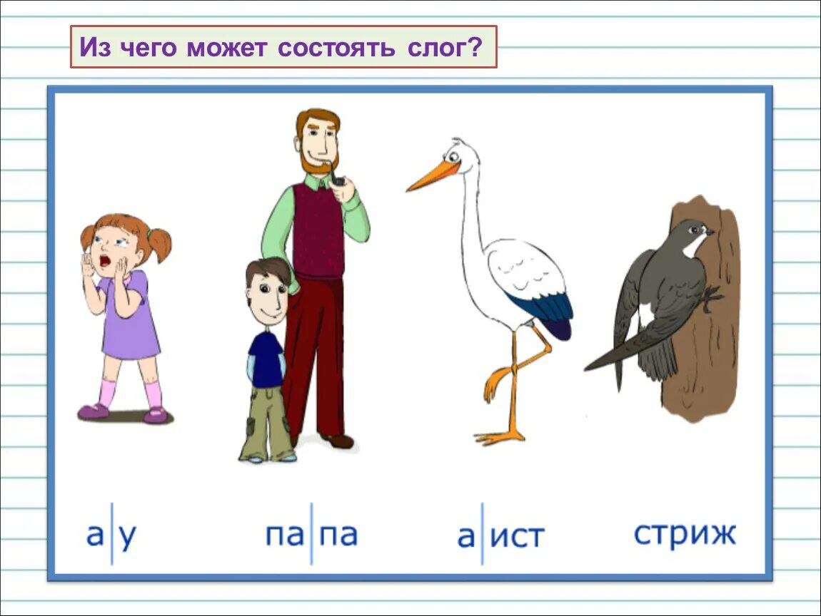 Слова состоящие из одного слога