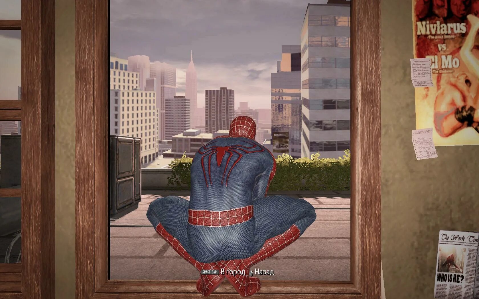 Playable spiderman can do web swinging