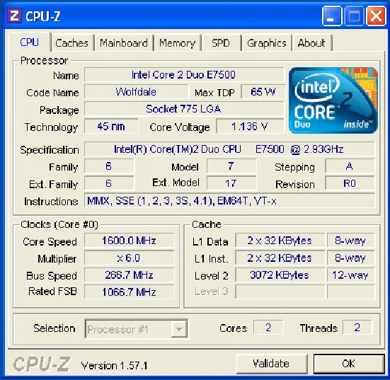 Cpu z частота памяти. I5 560m CPU Z. Intel Core 2 Duo e4500. Intel Core 2 Quad q6600 CPU Z. I5 750 CPU Z.