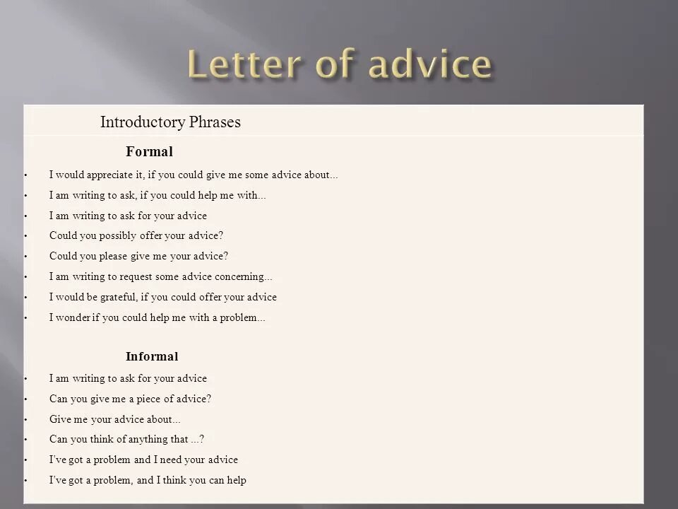 Could i give you advice. Letter of advice пример. Letters of advice письмо. A Letter giving advice пример. Letter asking for advice пример.