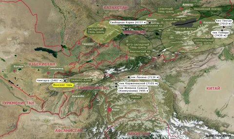 Карта где находится гора