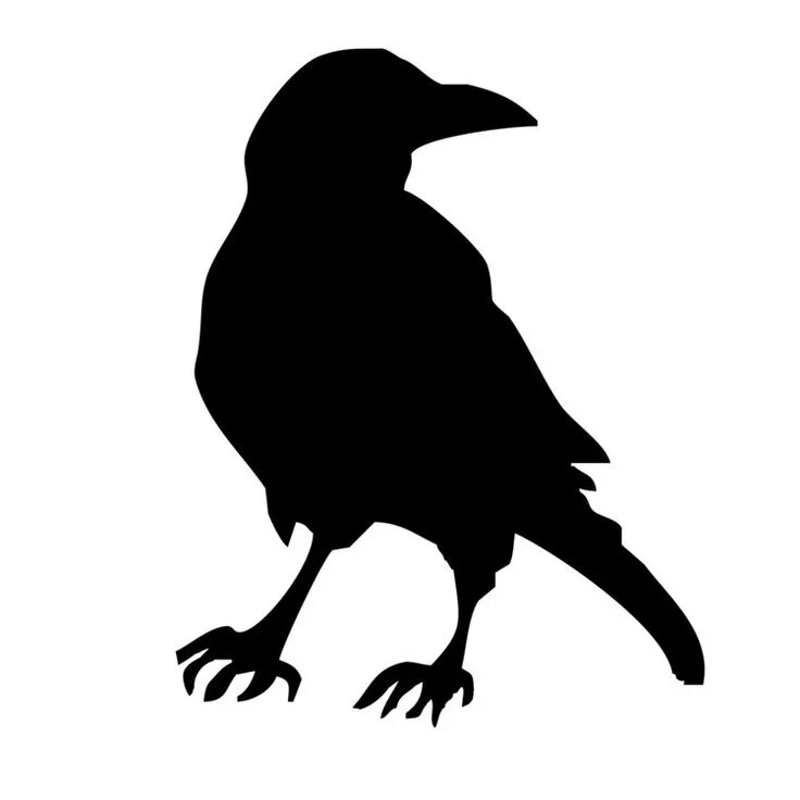 Шаблон ворона для вырезания из бумаги Crow Silhouette Template patterns Crow silhouette, Silhouette, Crow