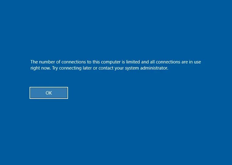 This computer will be made. The number of connections to this computer is limited.