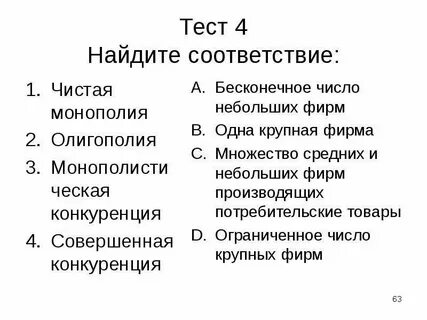 Тест конкуренция