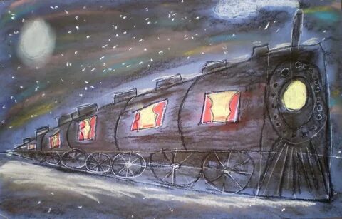 Новогодний поезд рисунок