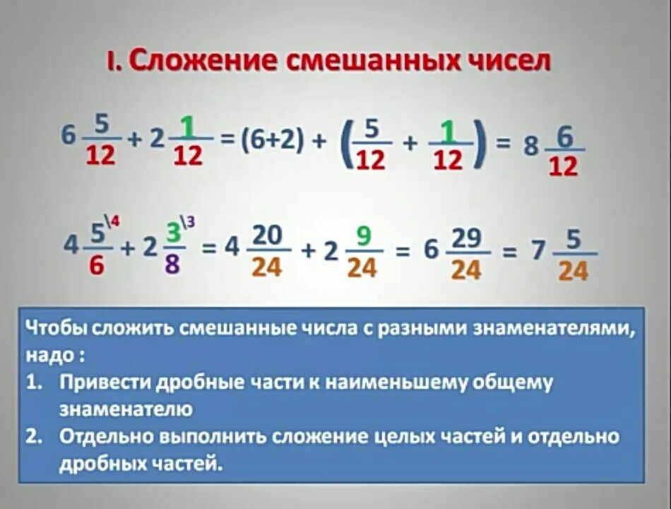 Сложение смешанных чисел с разными знаменателями 6 класс. Вычитание смешанных дробей с разными знаменателями 6 класс. Сложение и вычитание дробей с разными знаменателями и целыми числами. Сложение дробей с разными знаменателями 6.