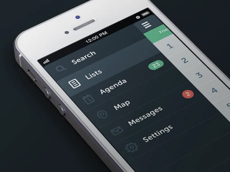 User menu