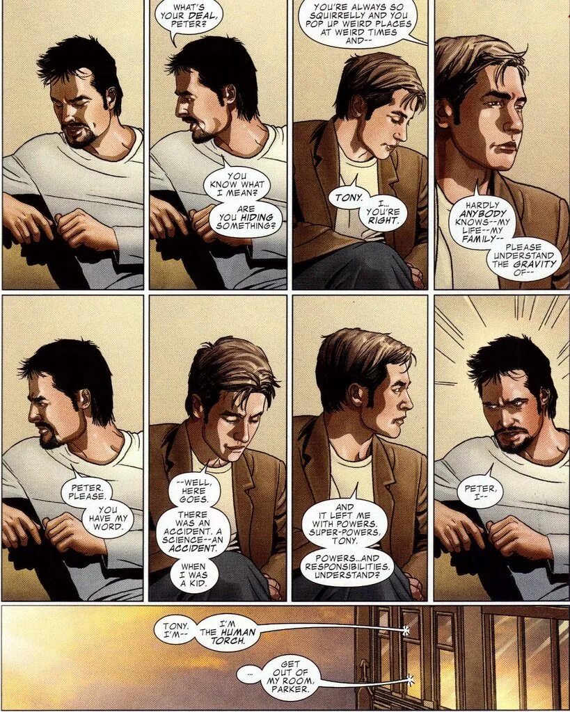 Тони Старк и Питер Паркер комиксы. Tony Stark and Peter Parker. Комиксы Старкер Тони и Питер. Тони Старк и Питер Паркер 18 комиксы. Peter please