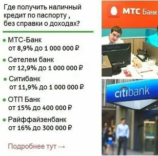 Кредит без справок на карту