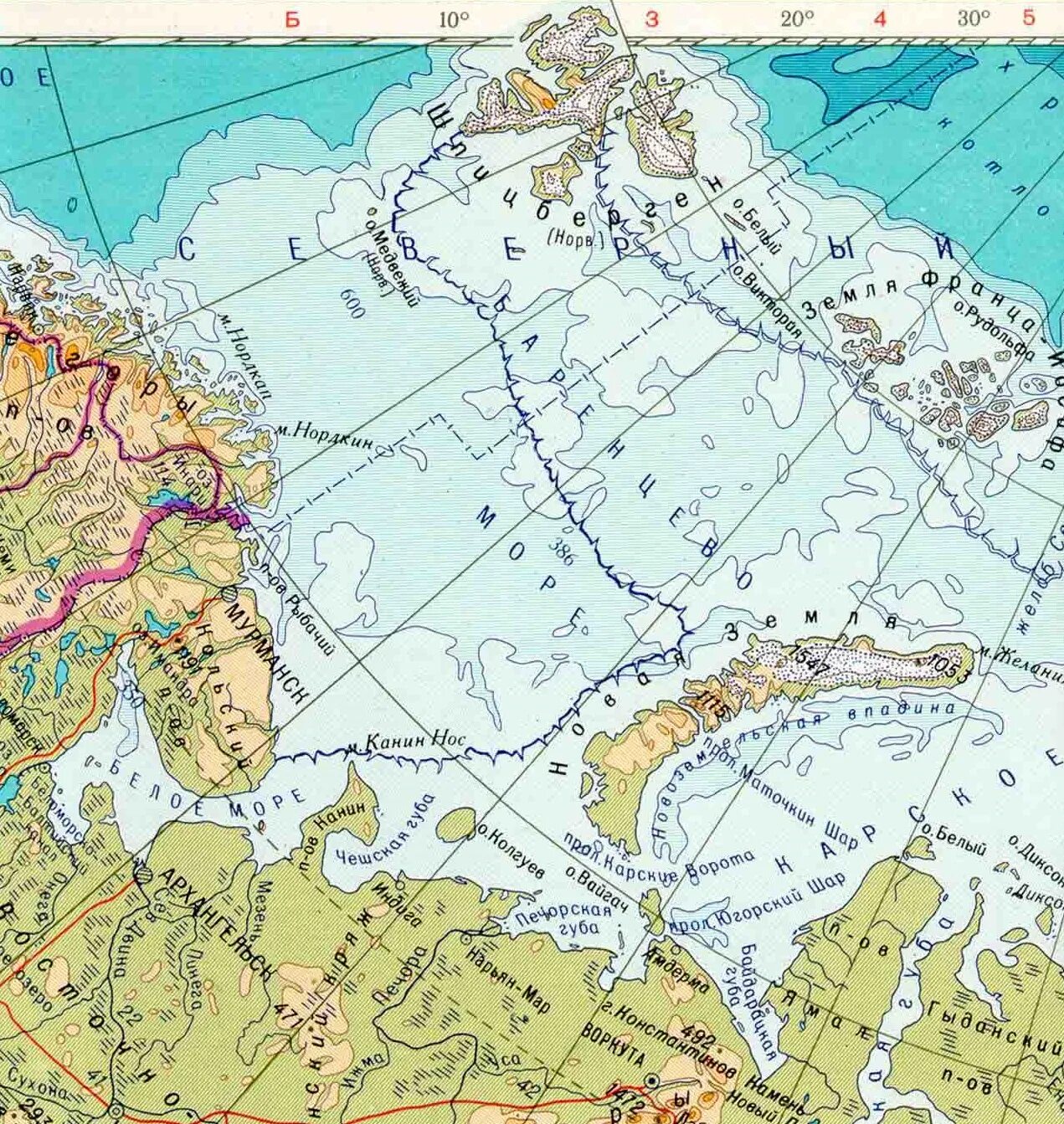 Остров россии в баренцевом море. Белое и Баренцево море на карте. Баренцево море на карте. Карта белое море и Баренцево Карское. Баренцево море и Карское море на карте.