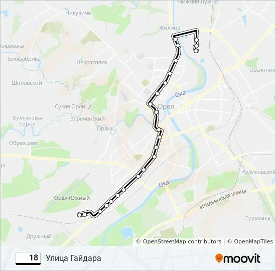 Движение маршруток в орле