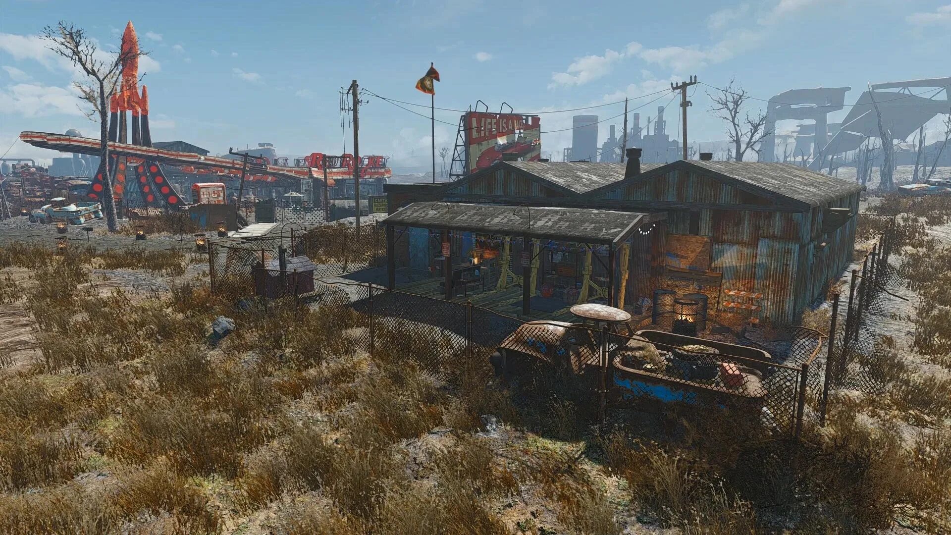 Фоллаут 4 мод на поселения. Фоллаут 4 мод станция оберленд. база атомных котов fallout 4. фоллаут 4 мод станция поселение. fallout 4 гараж.