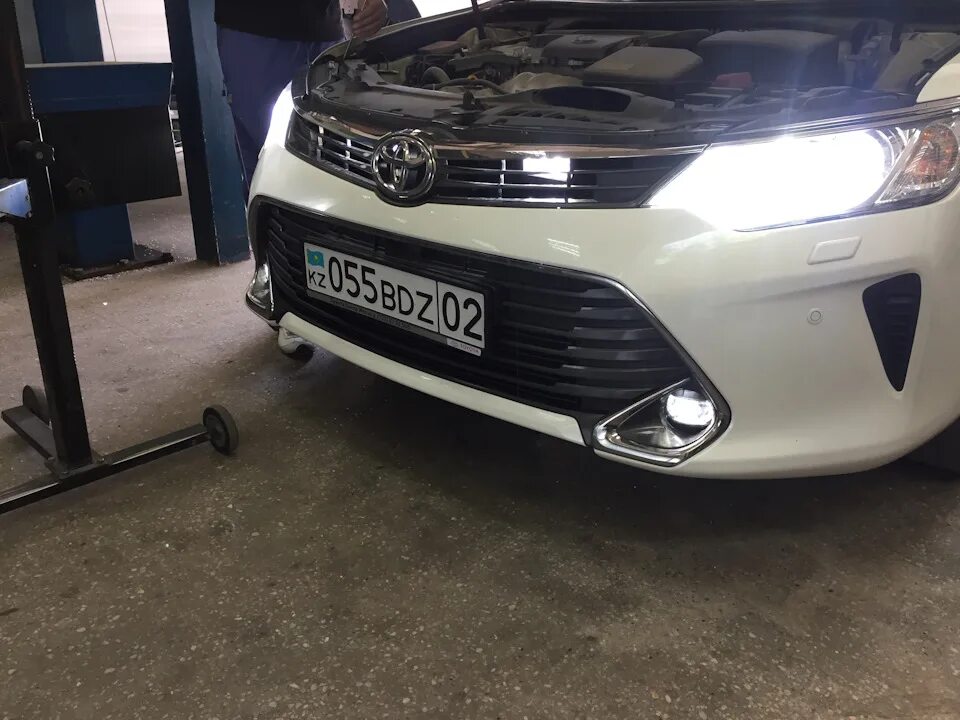 Противотуманные фары камри 50. ПТФ Камри 55 led. ПТФ Toyota Camry 50. ПТФ Камри 55 диодная. Led ПТФ MTF Камри 55.