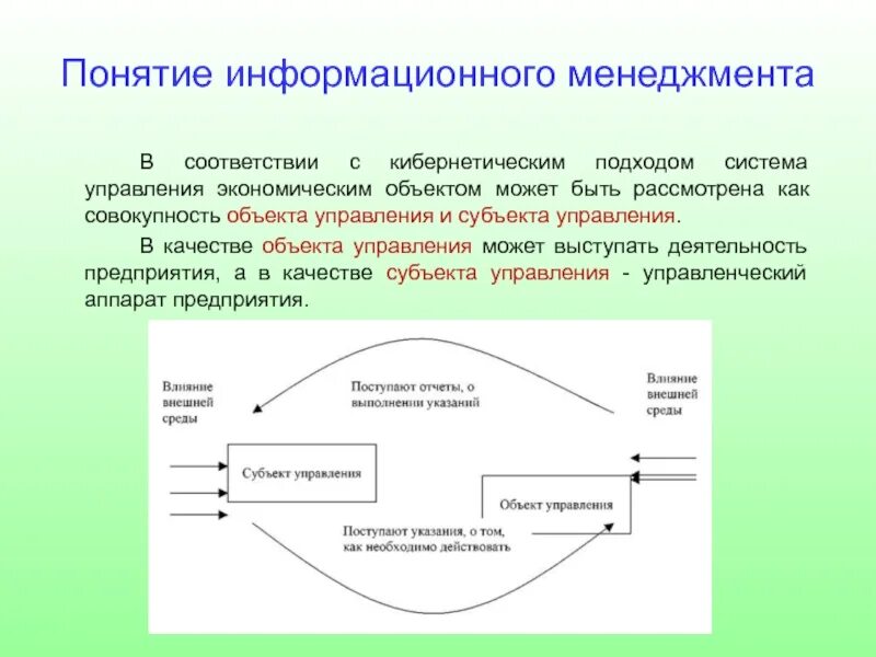 Управление качеством предметы. Концепция информационного менеджмента. Понятие информационного менеджмента. Субъект управления и объект управления. Субъект управления это в менеджменте.