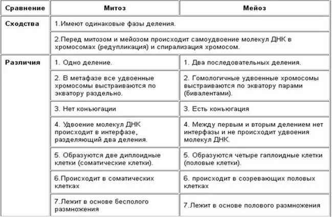 Сравнение митоза и мейоза фазы деления. Отличия митоза и мейоза таблица по фазам. Таблица различия митоза и мейоза по фазам. Отличия митоза от мейоза по фазам.