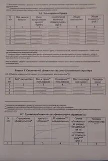 Декларация срочные обязательства финансового