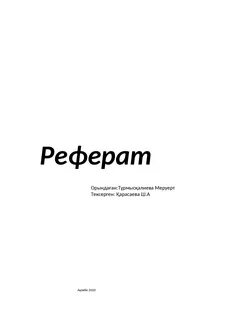 Реферат казакша