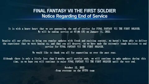 Service notice
