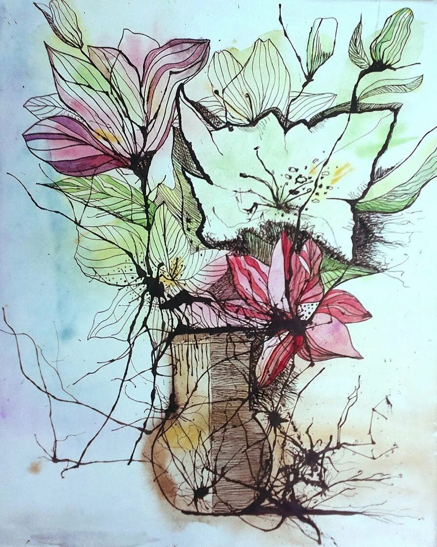 Рисунки тушью и акварелью. Париж акварель. Художник sunga park. Василиса коверзнева. Акварель линер цветок.
