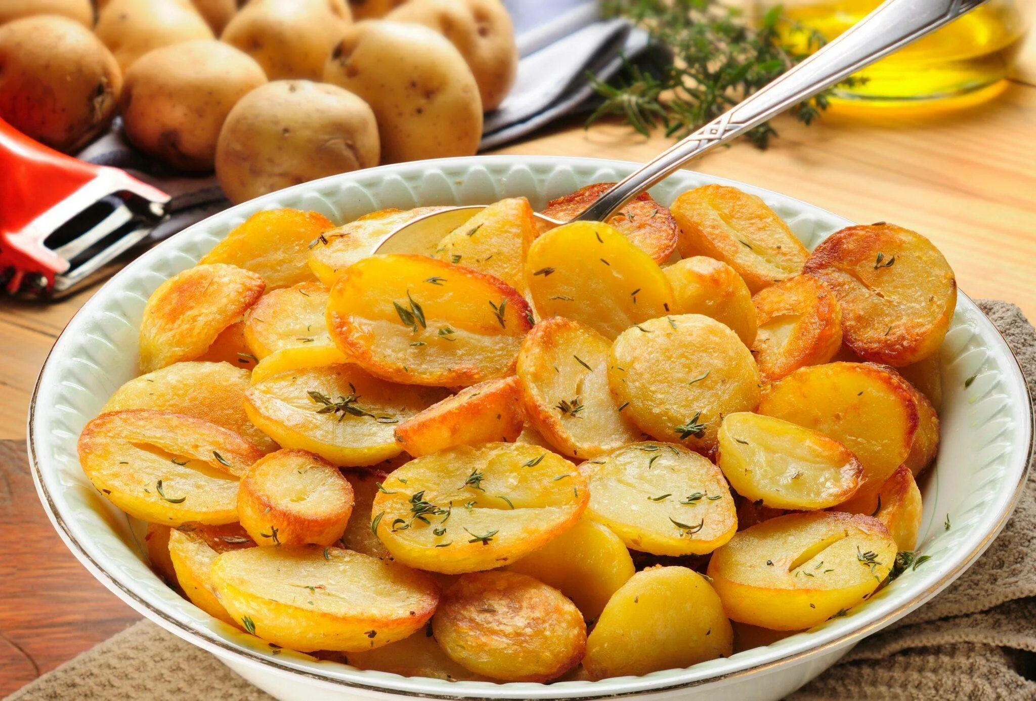 Картофель жареный кружочками