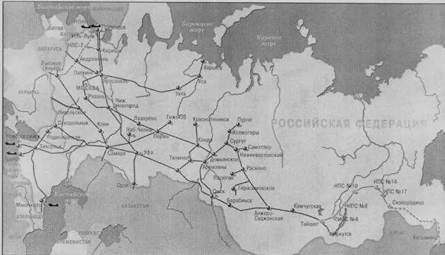 Карта нефтепроводов россии. Нефтяные трубопроводы в России на карте. Крупнейшие нефтепроводы России на контурной карте. Крупные магистрали трубопроводного транспорта в России. Крупные магистральные нефтепроводы России карта.
