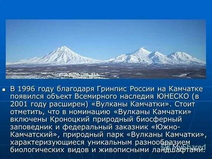 Сообщение о камчатке