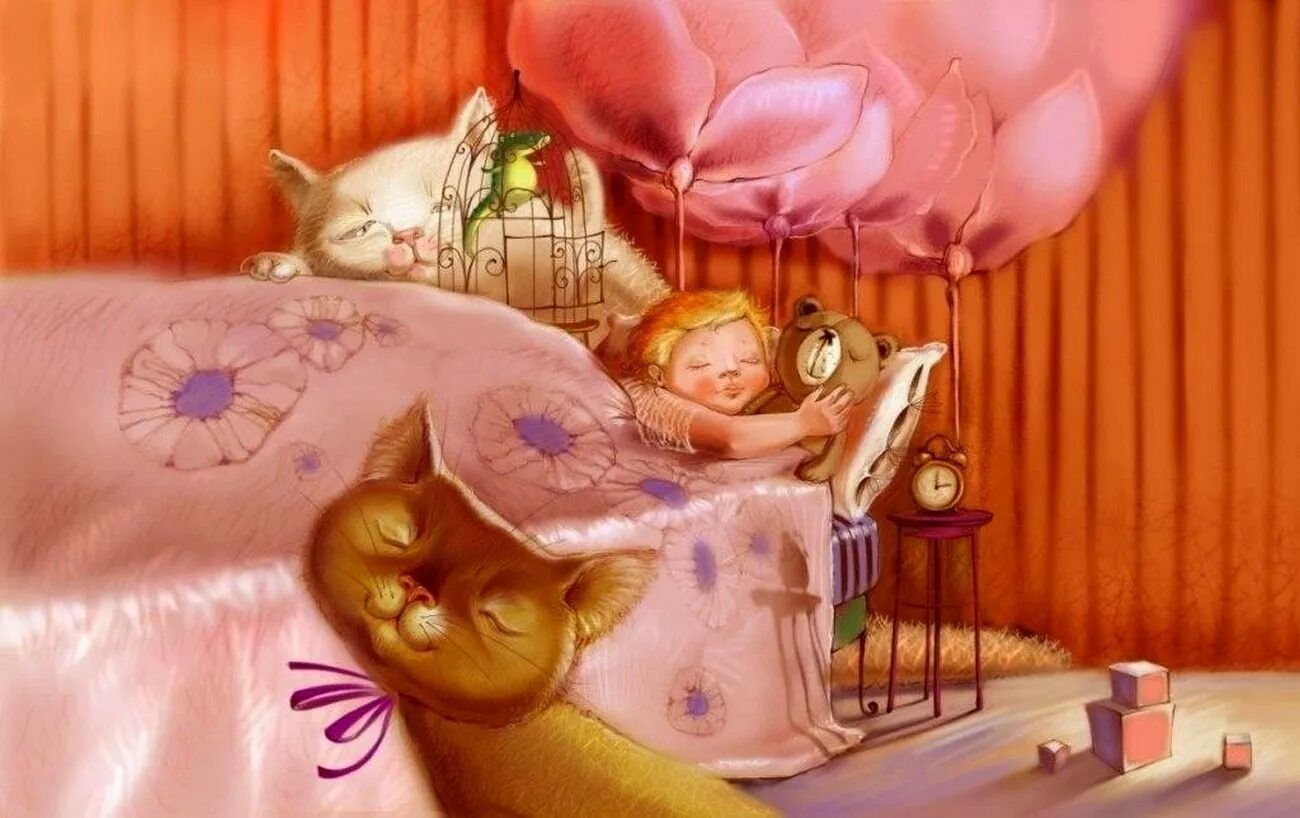 Веселые сказки на ночь. Сказочный сон. Милые иллюстрации ночь. Детские сказочные сны. Уютных снов.