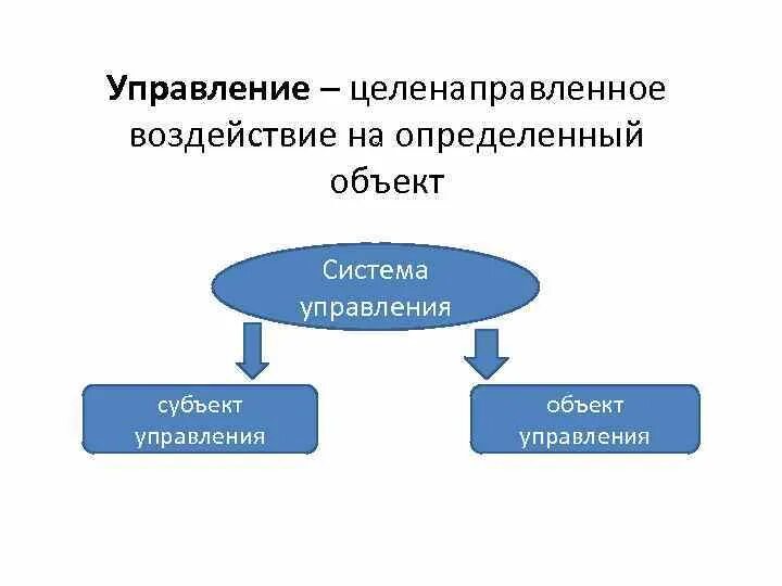 Субъект управления. Объект управления. Управляющий объект и объект управления. Целенаправленное воздействие субъекта управления на объект.