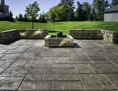 Brick stamped concrete