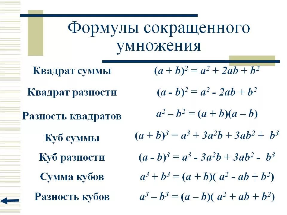 Формула а б в 3 степени. Куб разности формула сокращенного умножения. формулы сокращенного умножения 8 класс алгебра. формулы сокращенного умножения 9 класс алгебра. 2 формула сокращенного умножения.