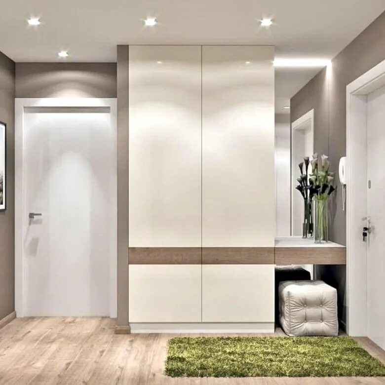 Прихожая в современном стиле со шкафом. Дизайнерский интерьер прихожей. Встроенные шкафы в коридор. Шкаф-купе в прихожую. Прихожая в современном стиле со шкафом.