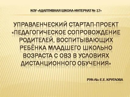 Управленческий проект в школе