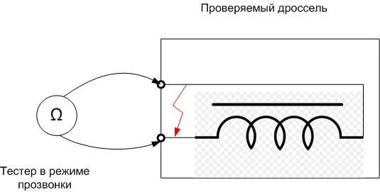 Как узнать дроссель. Схема проверки дросселя. как проверить дроссель люминесцентной лампы. как проверить лампу с дросселем. проверка лампы дневного света мультиметром.