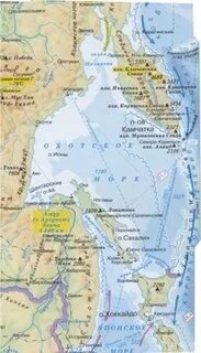 Омываемые участки суши охотского моря