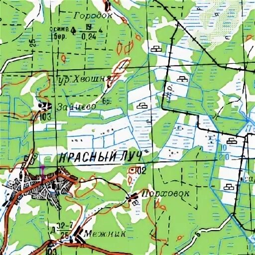 Красный луч на карте