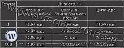 Размер поршней иж
