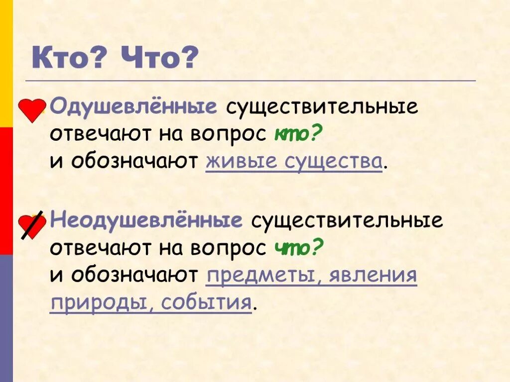 Что означает кто. На какие вопросы отвечает существительное. Неодушевленные существительные отвечают на вопрос. На какие вопросы отвечает одушевленные и неодушевленные. На какие вопросы отвечают неодушевлённые имена существительные?.