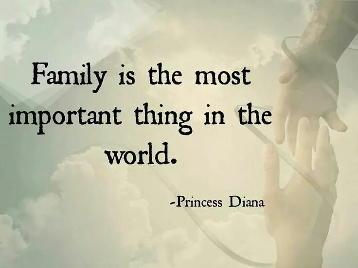How important is your family to you. The most important thing is family. family is everything.